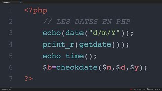 Short video  Les dates en PHP date getdate checkdate time et mktime [upl. by Avlem997]