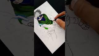 Drawing ⚡️KAKASHI HATAKE⚡️ from Letter quotKquot 🔥 shorts drawing kakashi [upl. by Natek979]