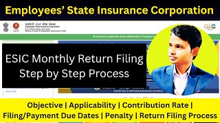 How to File ESIC Return Online  Applicability Contribution Rate FilingPayment Due Dates Penalty [upl. by Ennaid]