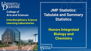 JMP 11 Tabulate and Summary Statistics [upl. by Ynnij]