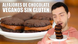 ALFAJORES DE CHOCOLATE VEGANOS 🍫🍪 GALLETAS SIN GLUTEN ◼️ Cualquiera Cocina [upl. by Sarazen]