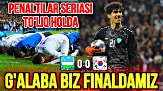 G’ALABA BIZ FINALDAMIZ PENALTILAR SERIYASI TO’LIQ HOLDA VIDEO UZBEKISTON KOREA U20 [upl. by Kloster]