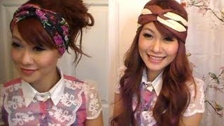 How To Twist Scarf Into Head Band PLUS Head Band DIY LevelEasy [upl. by Kensell]