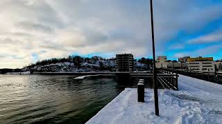 Gothenburg Sweden Walk from Slottsberget to Sannegårdskajen a day in a winter landscape 4k [upl. by Eleanora]