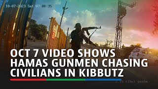 Oct 7 footage from Kibbutz Alumim shows civilians chased by Hamas gunmen  ABSCBN News [upl. by Ennasil]