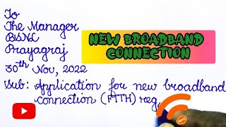 Application for new broadbandFTTH connection BSNL broadband connection letter BSNL internet [upl. by Josy]