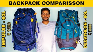 Travel BackpackRucksack Review  Decathlon vs Others  ₹3000 vs 1500 Bags [upl. by Gaskins487]