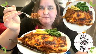 Lasagna Pasta MUKBANG  TTD  Lazy Supper  EAT WITH ME [upl. by Tamara]