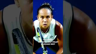 LEYLAH FERNANDEZ FANTASTIC HALF VOLLEY BACKHAND SHOT shorts [upl. by Ynagoham]