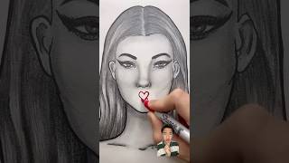 MEMBUAT BIBIR drawing labios labiosrojos artist ngeshortsdulu [upl. by Dyol]