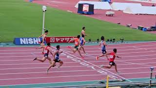 【2023年】陸上日本選手権 男子100M 坂井隆一郎選手の予選 [upl. by Airtemad]