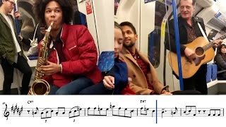 pro musician jams with street performer on subway [upl. by Seraphine63]