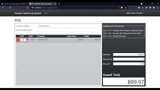 Simple Cashiering System POS in PHP and SQLite DEMO [upl. by Ahserkal]