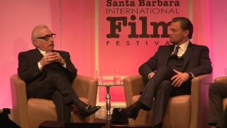 2014 SBIFF  Cinema Vanguard Award  DiCaprio amp Scorsese Discuss Meeting amp Gangs of New York [upl. by Oglesby]