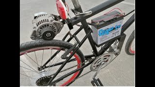 free energyelectric bike casero with alternator [upl. by Nahsor]