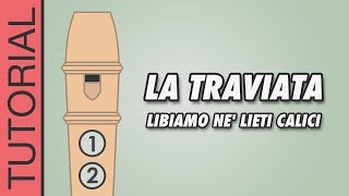 Verdi  La Traviata  Libiamo Ne Lieti Calici  Recorder Tutorial [upl. by Adiene]