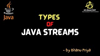 Types of Java Streams Byte Stream Character Stream lec 83  Java Tutorial BhanuPriya [upl. by Leschen]