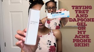 Skin Update Using Dapsone Gel and Tretinoin Cream on my Acne  One Week Review [upl. by Ardnuahc]