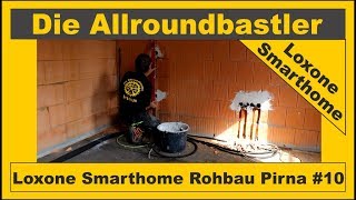 Loxone Smarthome  Rohbau in Pirna 10  Dosen eingipsen und Schlitze fräsen [upl. by Muire]