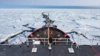 US Billion  Icebreaker Smashes Thick Ice Blocks Like Nothing [upl. by Otilesoj606]