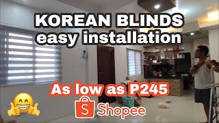 DIY Korean Blinds installation  Cheapest window blinds on Shopee [upl. by Stets]