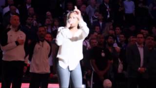 NATURI NAUGHTON SINGS NATIONAL ANTHEM KNICKSNETS GAME 112612 [upl. by Kenta]