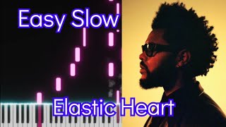 Elastic Heart  The Weeknd  Top American Songs  EASY SLOW Piano Tutorial [upl. by Saleme]