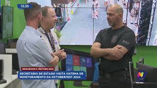 Secretário de estado visita sistema de monitoramento da Oktoberfest 2024 [upl. by Nodal]