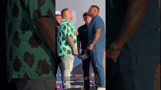 Andy Ruiz NOT INTIMIDATED by Jarrell Miller in intense face off [upl. by Panchito221]