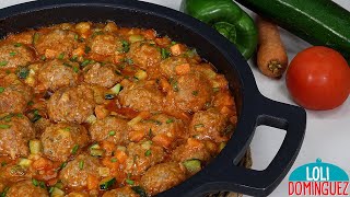 ALBÓNDIGAS DE CARNE CON VERDURAS  Loli Domínguez  Recetas  cocina  comida  paso a paso [upl. by Kopans234]