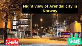 Night View of Arendal city in Norway  Beauty of Arendal city at night time [upl. by Herrmann]