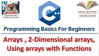 10 Programming with C  ArraysTwo dimensional array Array with Functions برمجة [upl. by Ahsienot548]