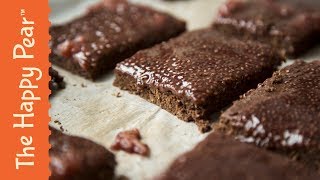 VEGAN PB amp J RAW BROWNIE  THE HAPPY PEAR [upl. by Sergo]