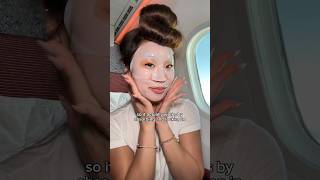 Using the VIRAL OVERNIGHT MASK on my LONGEST flight yet😱🤩 kbeauty koreanskincare skincare [upl. by Hgieliak]