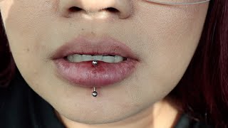 VERTICAL LABRET PIERCING HEALING UPDATE 3 DAYS LATER [upl. by Cressler]