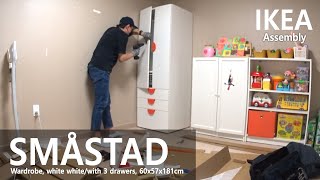 How to Assemble IKEA  이케아 SMÅSTAD 스모스타드 옷장  서랍3 조립하기 [upl. by Lotus707]