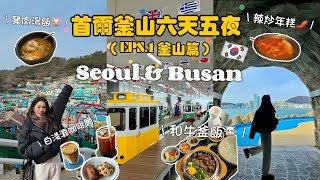 【釜山首爾六天五夜自由行】EP1釜山兩天兩夜篇🤎膠囊列車🚂廣安里🌉海雲台🏝️甘川文化村🤴🏻白淺灘文化村🌈必吃豬肉湯飯🐷釜飯🐮包裝馬車路邊攤🍢西面住宿分享🏨 [upl. by Kenney]