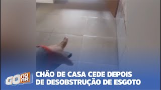 CHÃO DE CASA CEDE DEPOIS DE DESOBSTRUÇÃO DE ESGOTO [upl. by Cooe939]