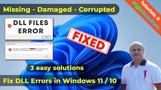 How to Fix DLL Errors in Windows 11  Fix All missing or Corrupted DLL errors in Windows 11  10 [upl. by Sivatnod]