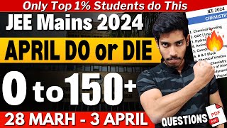 JEE Mains 2024 7 Days 0 to 150 Marks Final Revision Plan🔥 April Attempt Complete Roadmap jee2024 [upl. by Miles]