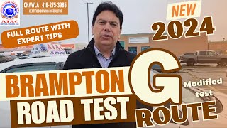 Brampton G Road Test Route  2024  New Modified G Route [upl. by Yelime]