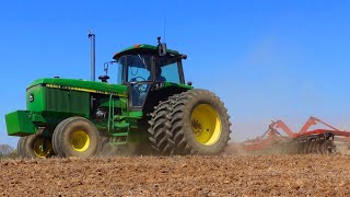 quotPrep Workquot John Deere 4650 and 496 Disc preparing corn ground [upl. by Vaientina]