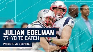 Julian Edelman Goes 77 Yards for an Amazing Catch amp Run TD  NFL Wk 17 Highlights [upl. by Erdne45]