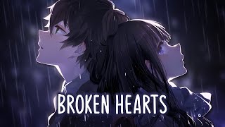 Nightcore  Broken Hearts Lyrics  Sped Up Switching Vocals [upl. by Domonic198]