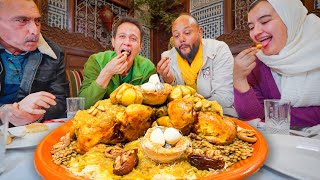 Moroccan Food in Fez CHICKEN MOUNTAIN  Street Food Tour in Fez Morocco [upl. by Aneehsram]