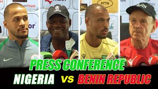 NIGERIA VS BENIN REPUBLIC  2025 AFCON Qualifiers PRESS CONFERENCE Eguavoen Ekong Rohr Mounie [upl. by Dottie]