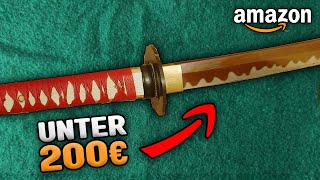 Japanisches Katana VS Holzlatte  Schnitt amp Hiebtest Handgeschmiedet Schaukampf geeignet  Amazon [upl. by Jocelin976]