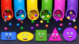 Learn Shapes for Toddlers Kids Babies with A Lot of Candy Surprise Eggs [upl. by Adnar]