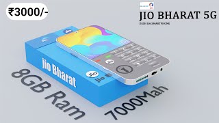 Jio Bharat 5G  50MP CameraDimensity 6008000mAh Battery12GB RAMJio Bharat 5G [upl. by Vidal]