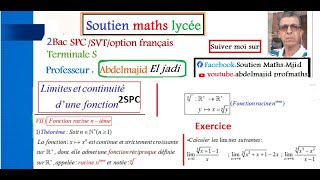 Fonction racine nième Continuité et limites de la fonction racine dordre n Execices 2bac SPCSVT [upl. by Cletus]